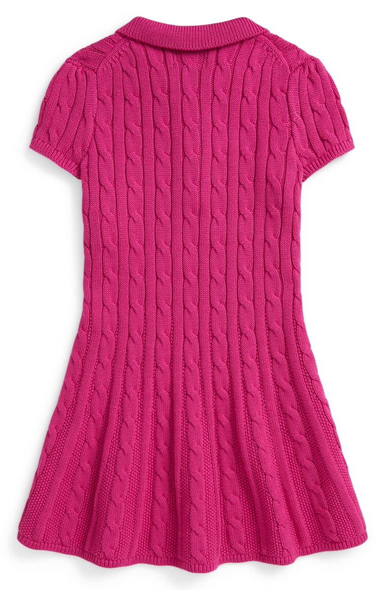Polo Ralph Lauren Kids' Cotton Cable Knit Sweater Dress, Alternate, color, College Pink