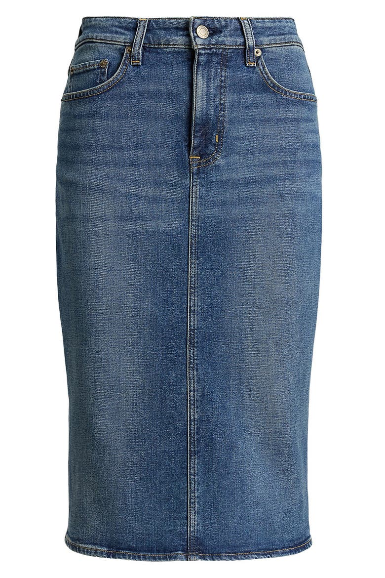 Midi Denim Pencil Skirt, Alternate, color, ATLANTIC BLUE WASH