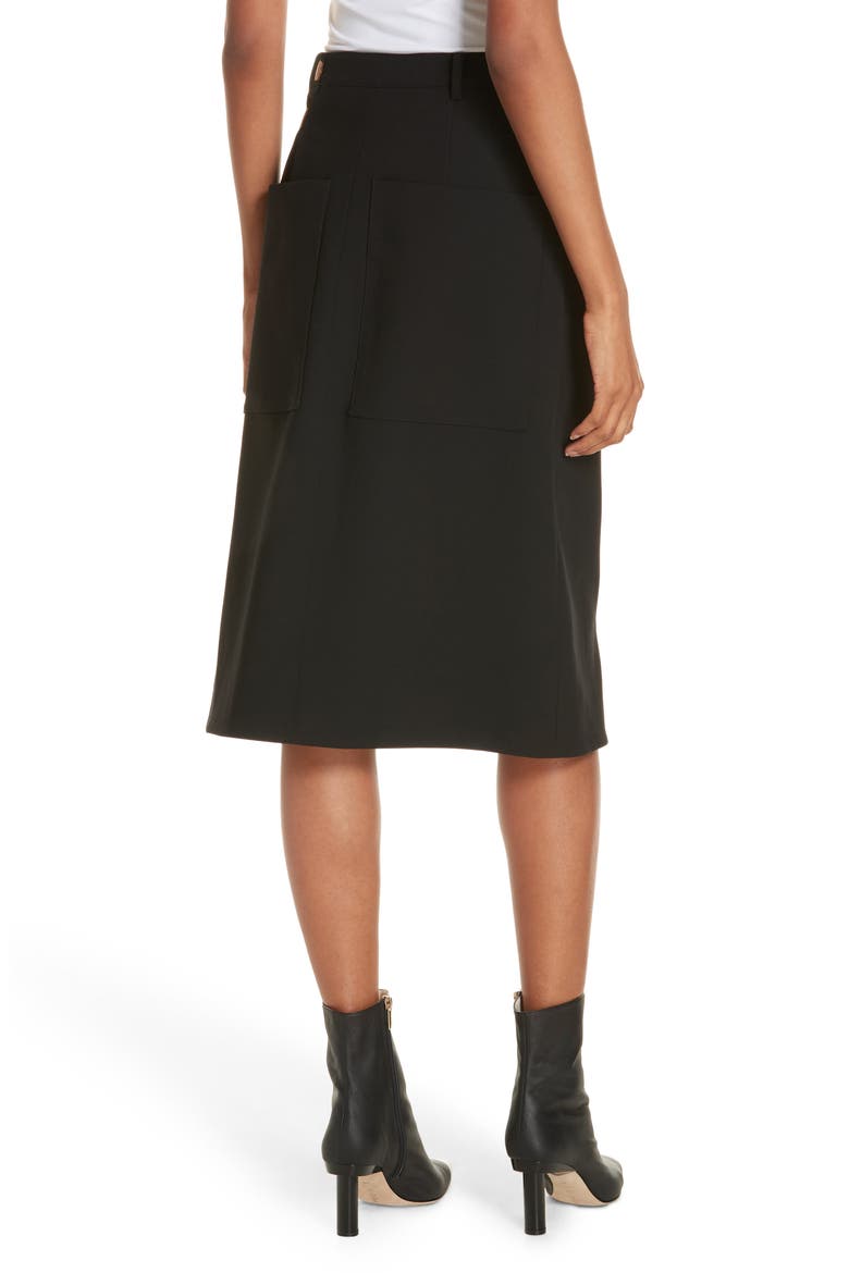 Anson Stretch A-Line Skirt, Alternate, color, BLACK