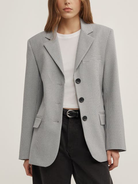 Houndstooth Tailored Blazer