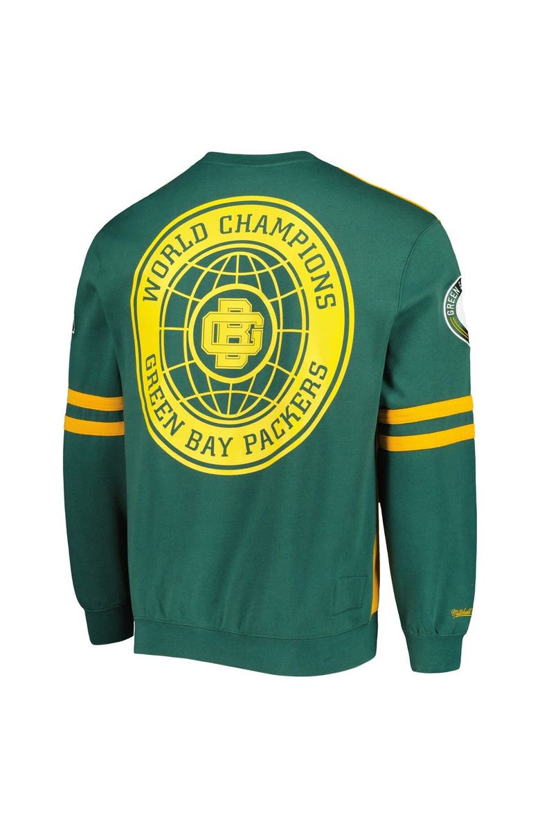 Mitchell & Ness Men's Mitchell & Ness Gold Green Bay Packers All Over 2.0 Pullover Sweatshirt, Alternate, color, Gold