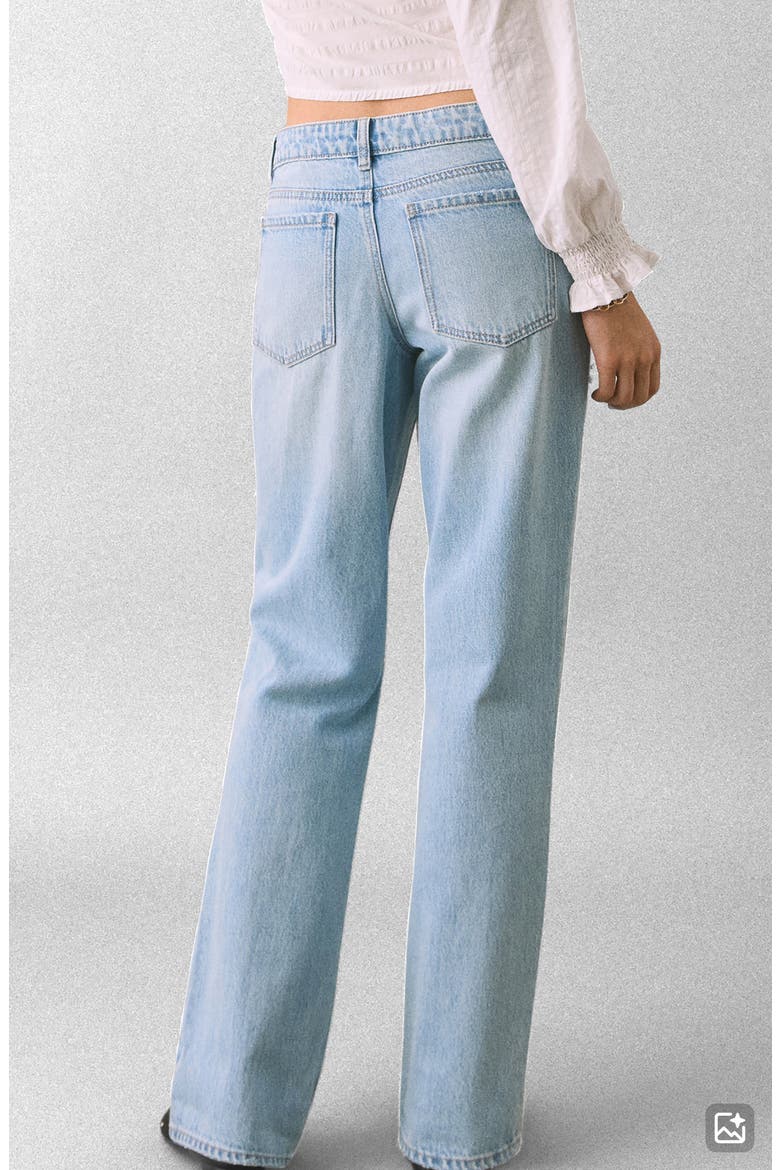 Ripped Low Rise Straight Leg Jeans, Alternate, color, LIGHT BLUE