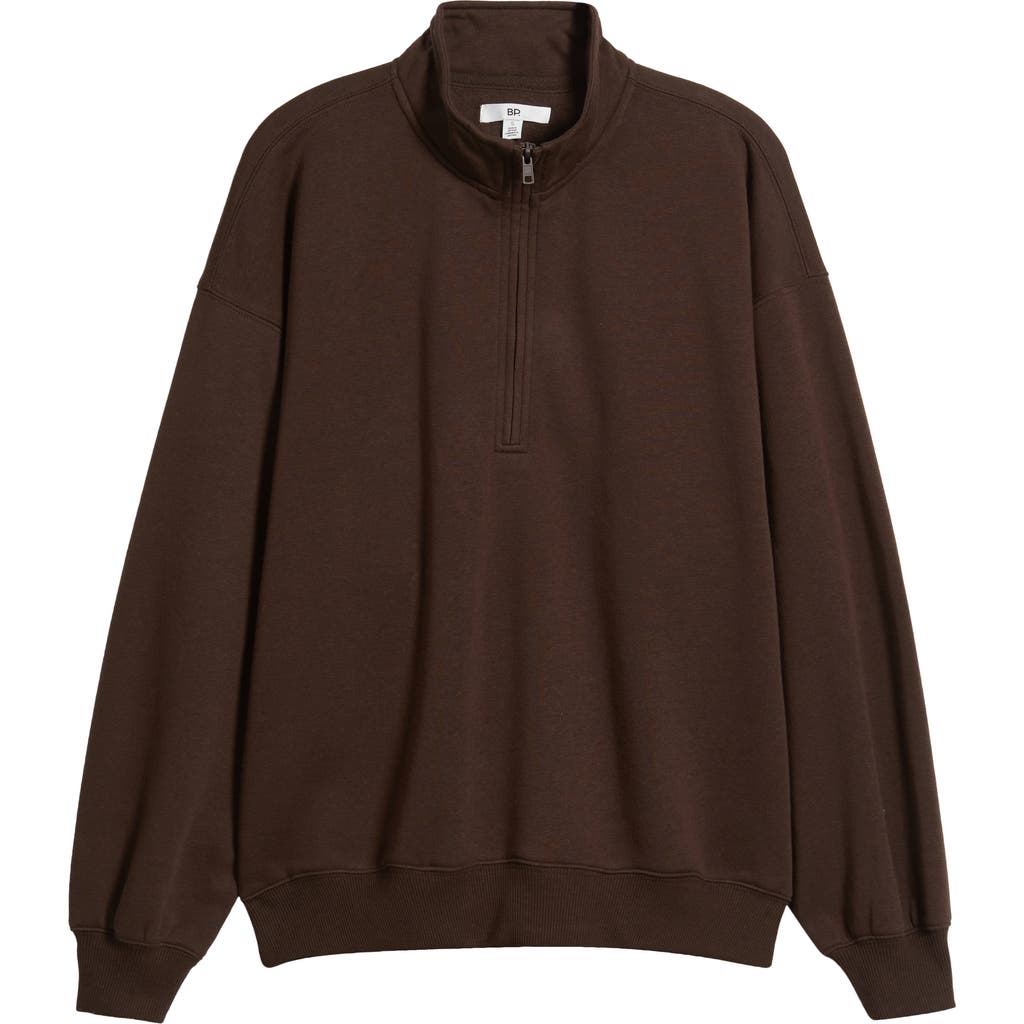Bp. Relaxed Quarter Zip Pullover In Brown