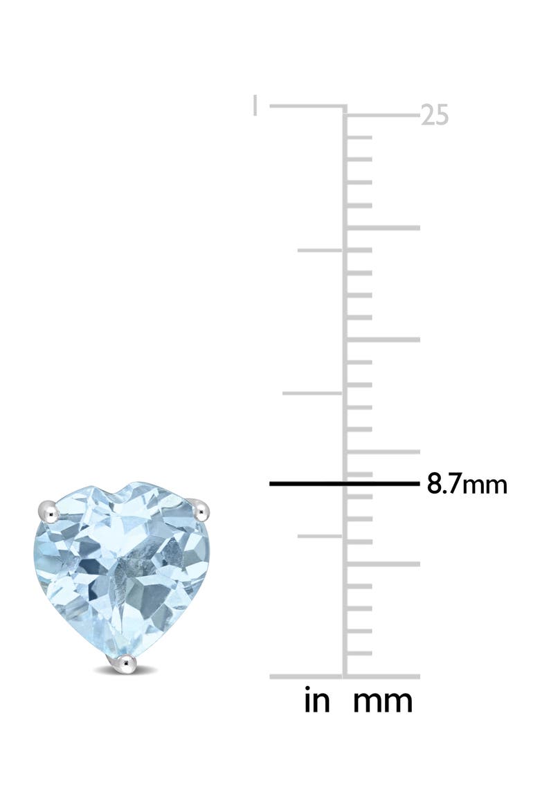 Heart Cut Sky Blue Topaz Stud Earrings, Alternate, color, BLUE