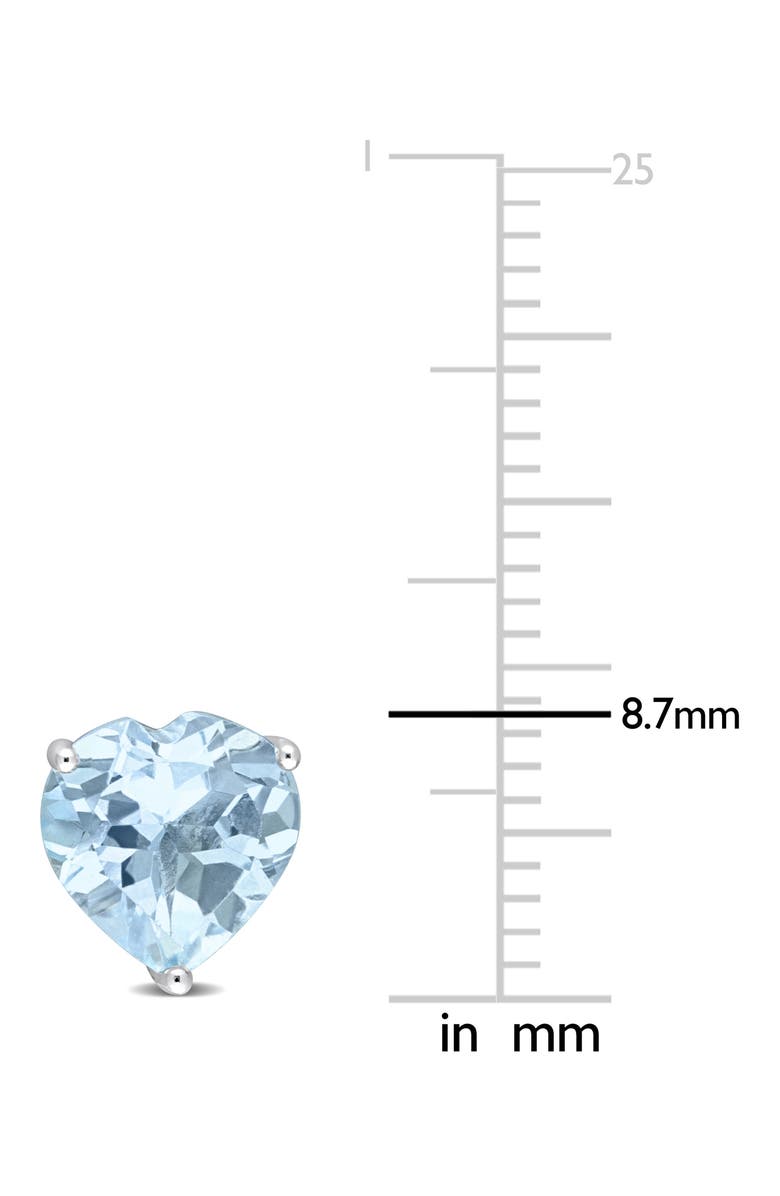 DELMAR Heart Cut Sky Blue Topaz Stud Earrings, Alternate, color, Blue