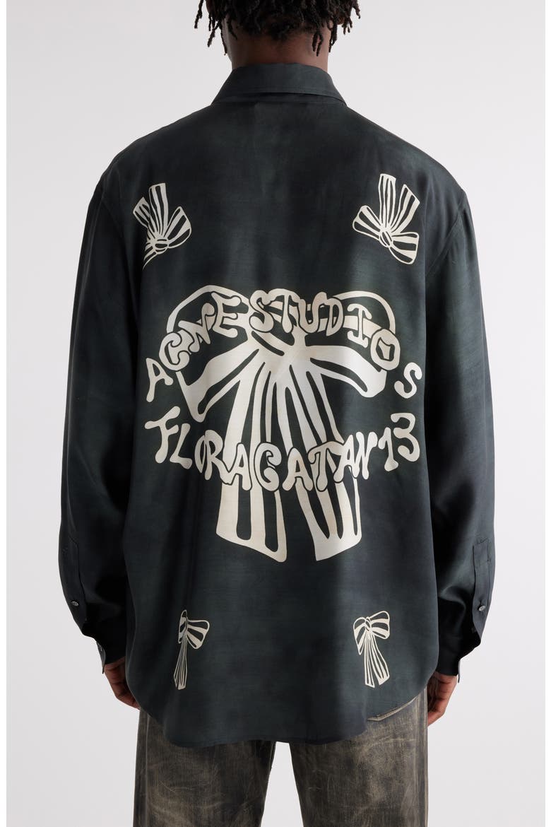 Floragatan 13 Graphic Button-Up Shirt, Alternate, color, BLACK/ WHITE
