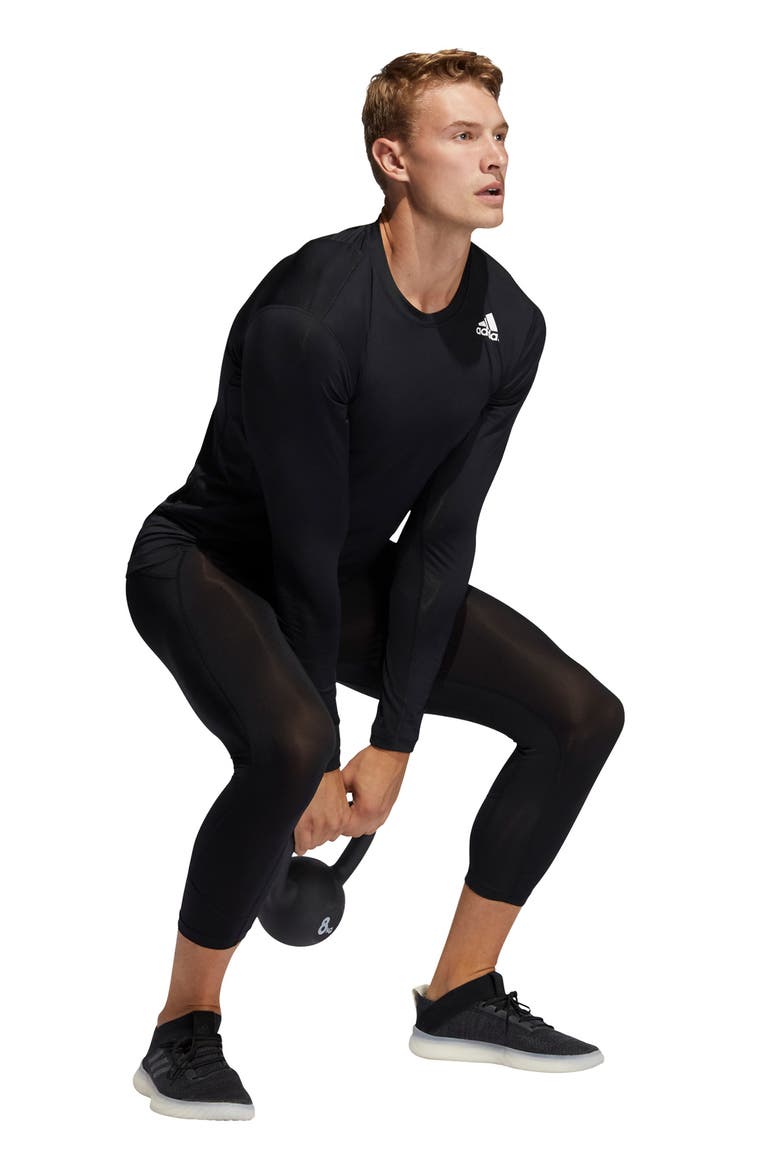 Techfit Long Sleeve Training T-Shirt, Alternate, color, BLACK