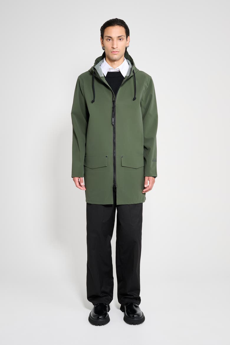 Stockholm Patch Matte Raincoat, Alternate, color, Green
