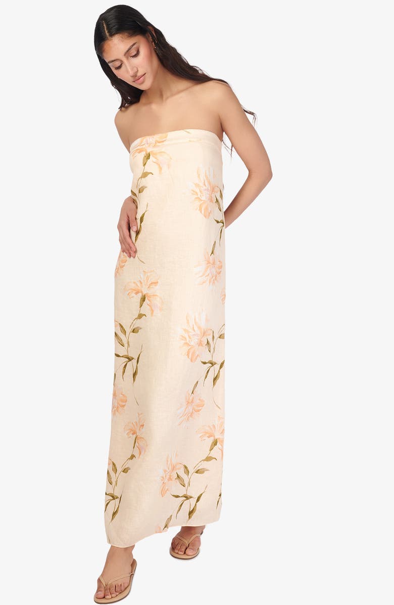 CAMI NYC Andalus Strapless Linen Maxi Dress, Alternate, color, 
