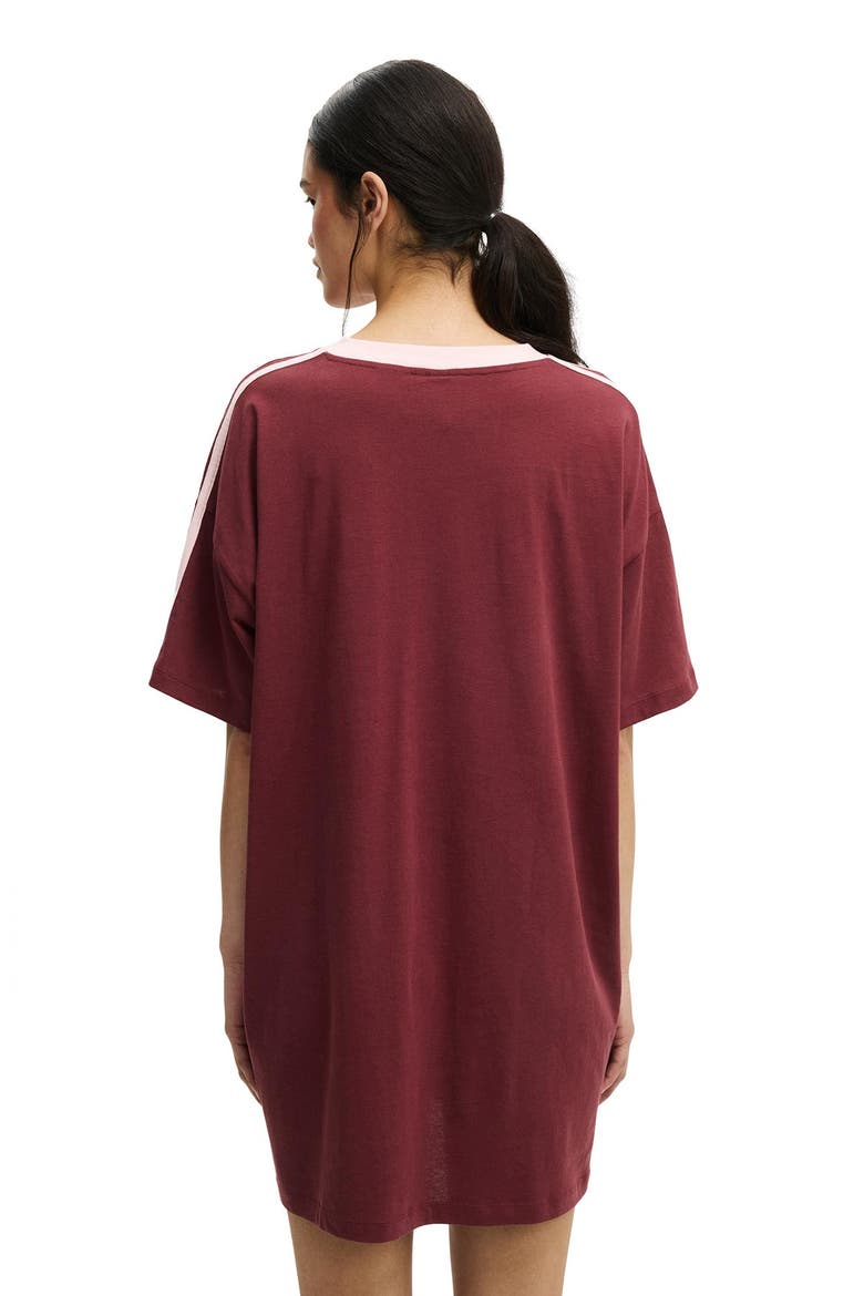 Women's 90 S Sporty Tshirt Nightie, Alternate, color, Lcn Har Burnt Apple Harvard