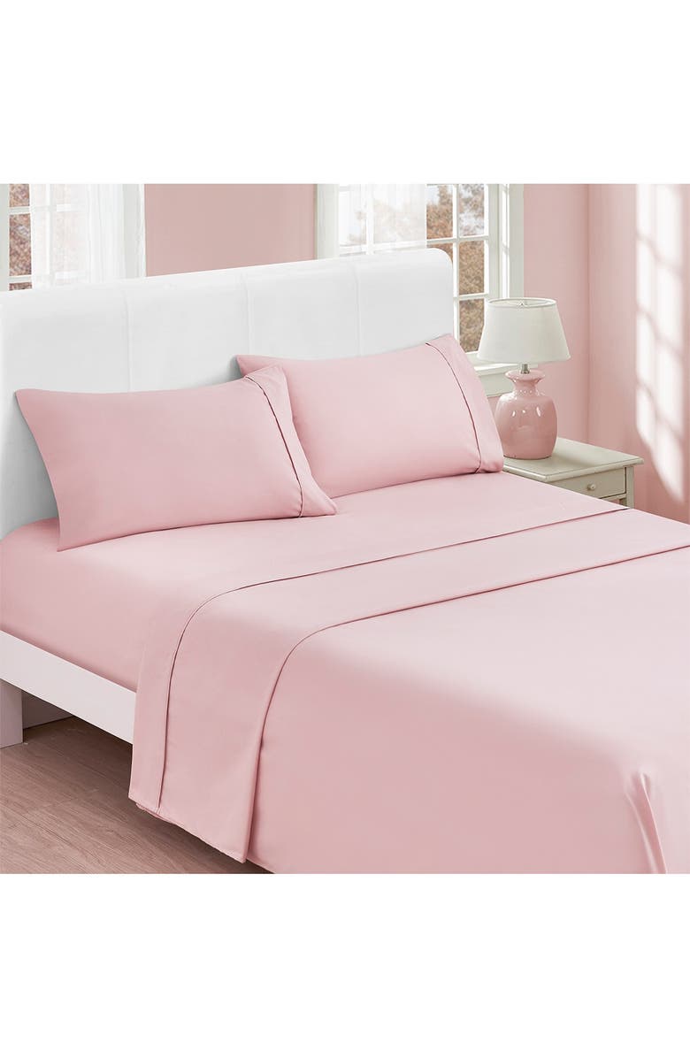 REJUVE Queen 130 GSM 4-Piece Superior Luxury Microfiber Sheet Set - Pink, Alternate, color, 