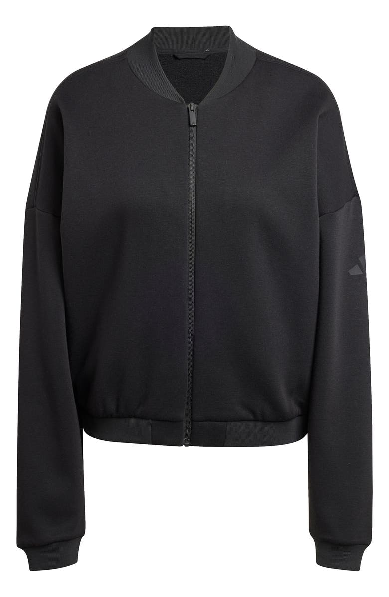 adidas Fleece Bomber Jacket, Alternate, color, Black