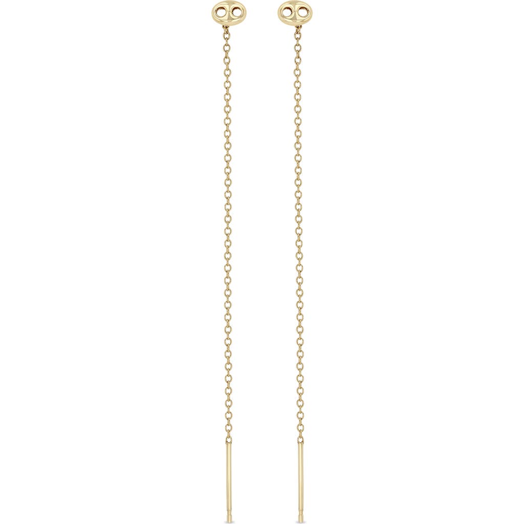 Zoë Chicco 14k Gold Puffer Mariner Link Drop Earrings In 14k Yellow Gold