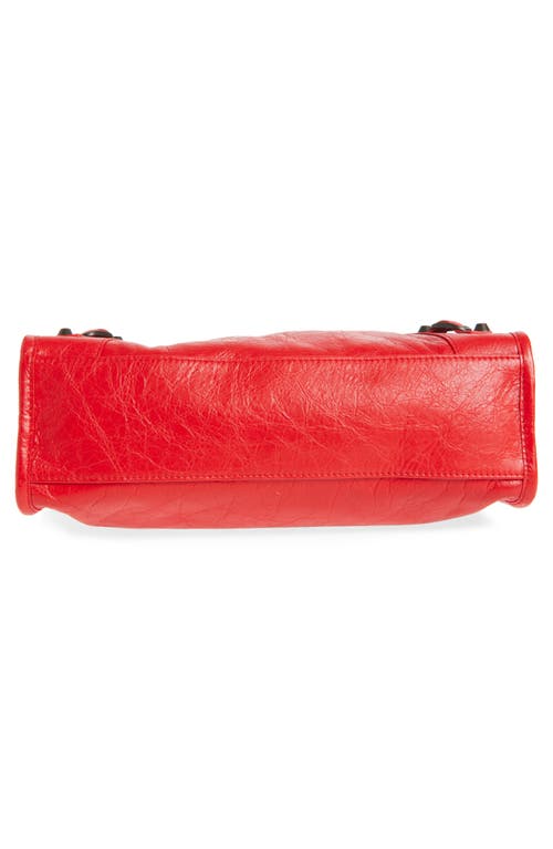 Balenciaga Small Le City Leather Satchel In 6506 Vermillion Red