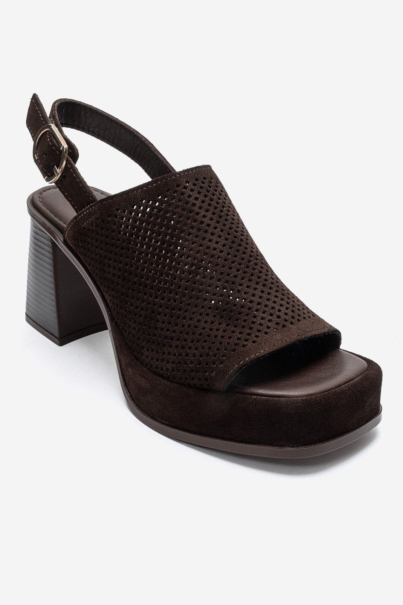 Penvia Block Heel Leather Platform Sandal, Alternate, color, Brown Suede