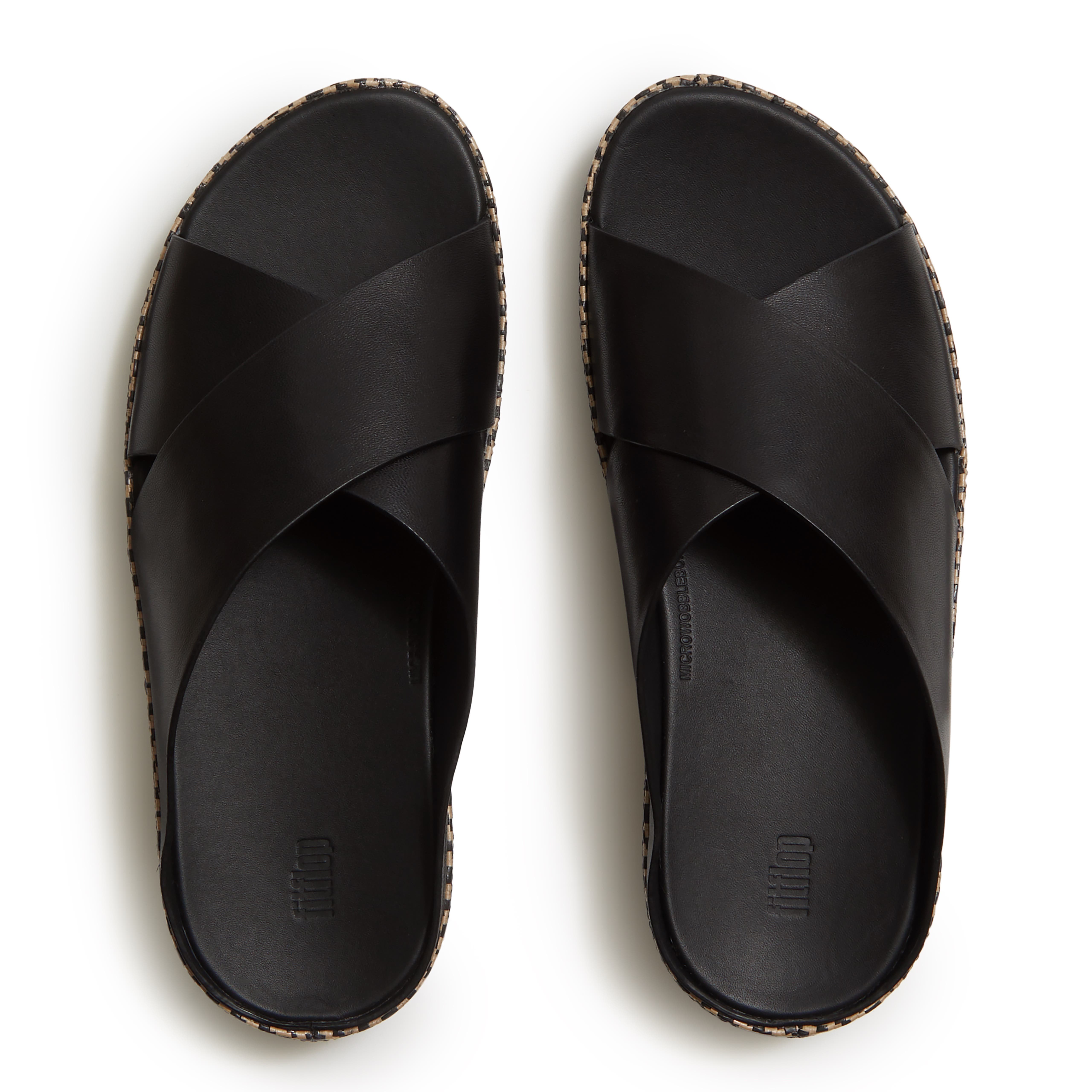 FitFlop Lulu Lux Graphic-Weave Slides, Alternate, color, Black