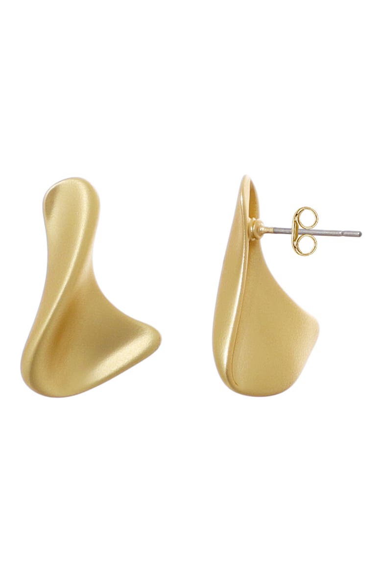 14K Gold Plated Twisted Stud Earrings, Alternate, color, GOLD