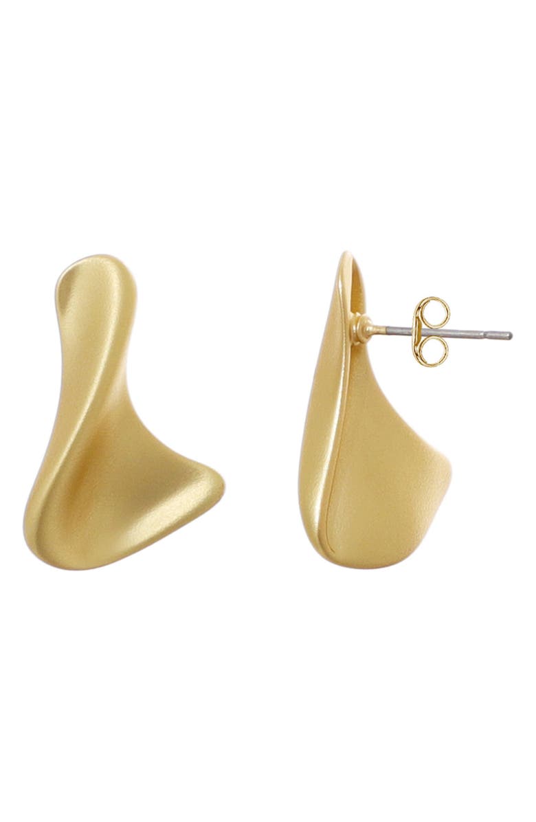 Adornia 14K Gold Plated Twisted Stud Earrings, Alternate, color, 