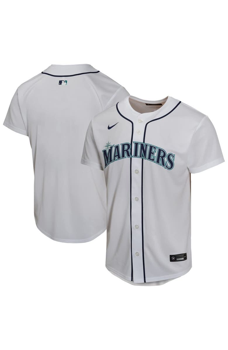 Nike Youth Nike  White Seattle Mariners Home Game Jersey, Main, color, 