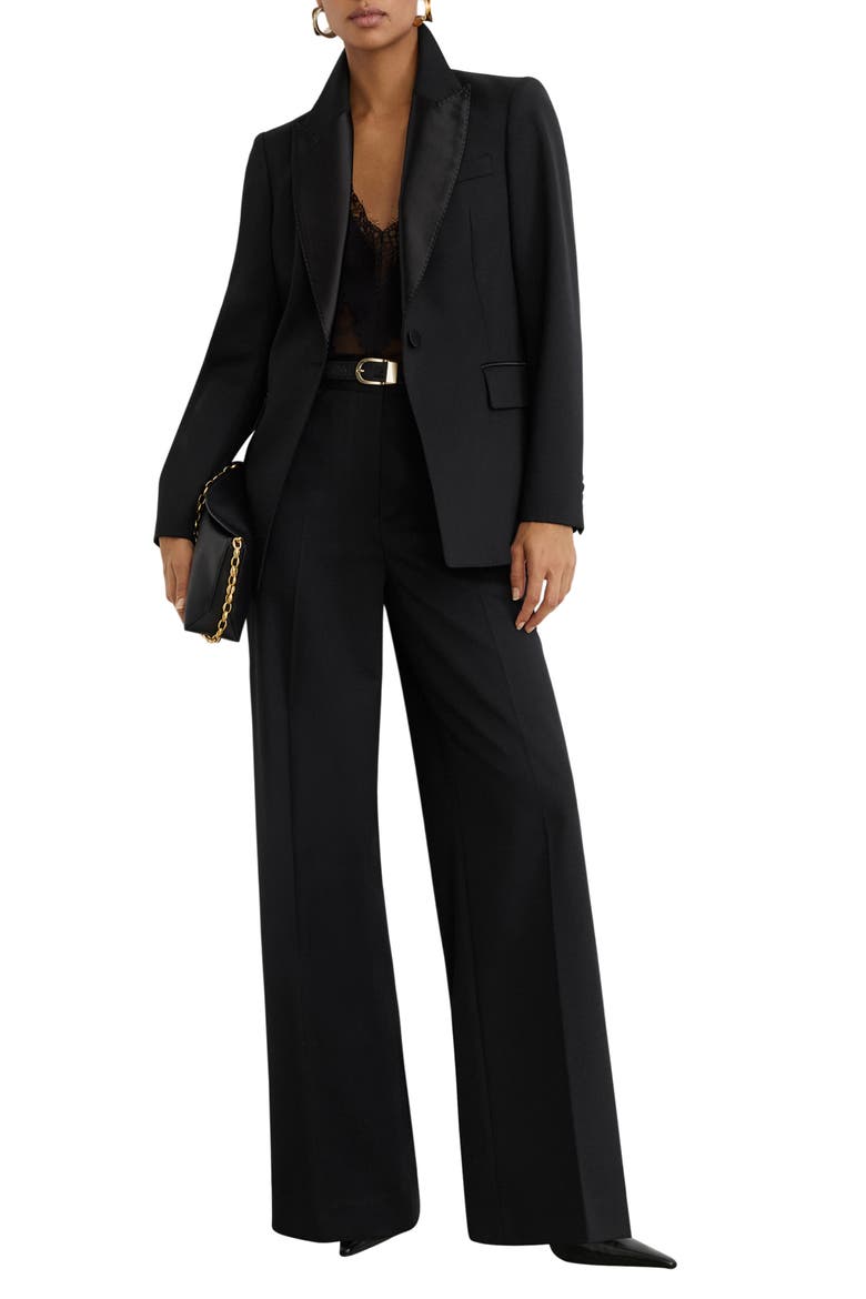 Dakota Wool Blend Single Breasted Blazer, Alternate, color, BLACK