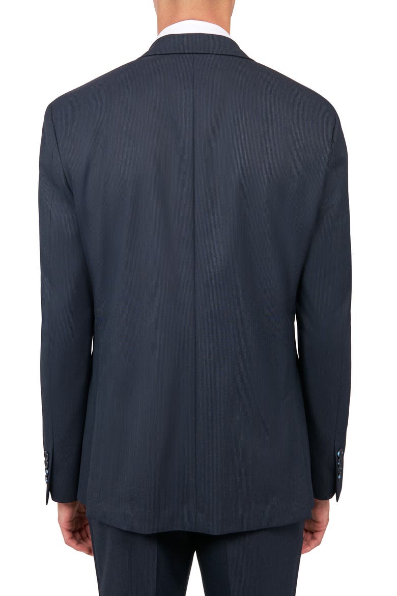 Tailored Slim Fit Pinstripe Suit, Alternate, color, NAVY