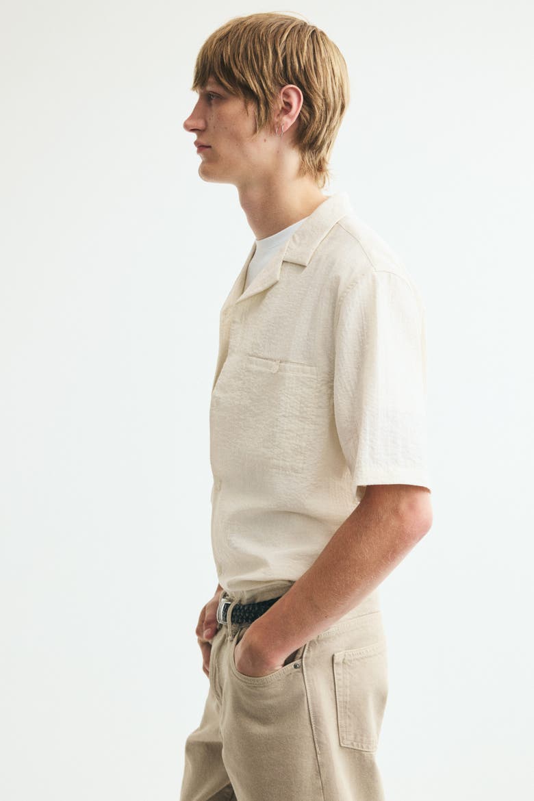 Relaxed-Fit Resort Shirt, Alternate, color, Cream