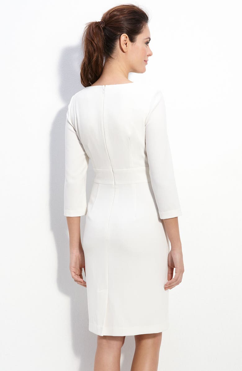 Adrianna Papell Ruffle Front Crepe Dress, Alternate, color, 