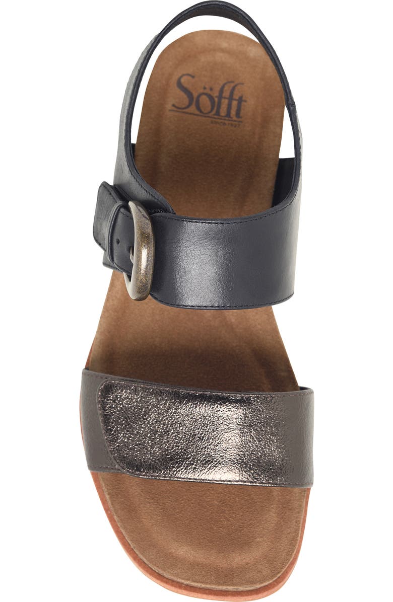Söfft Peggie Wedge Sandal, Alternate, color, Black/ Dark Pewter