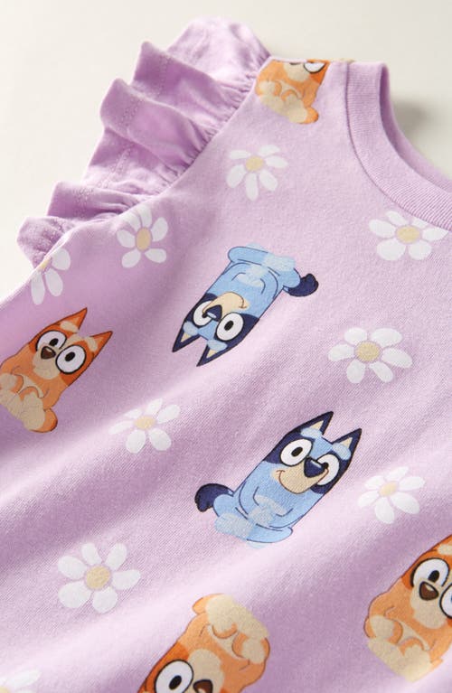 Shop Tucker + Tate Kids' Ruffle Sleeve Cotton Graphic T-shirt In Purple Petal Bluey Bingo