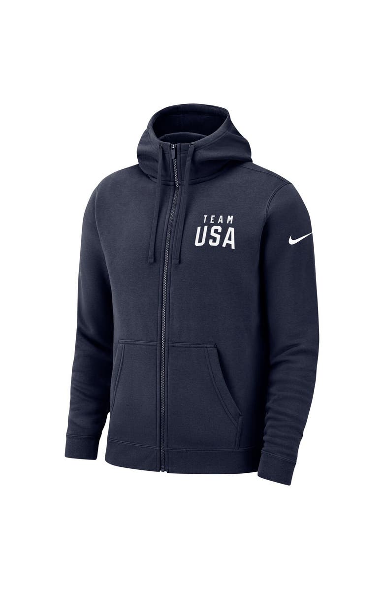 Nike Men's Nike Navy Team USA Club Fleece Full-Zip Hoodie, Alternate, color, 
