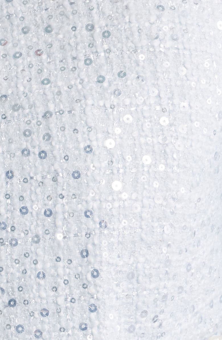 LoveShackFancy Kelli Sequin Embellished Tweed Crop Jacket, Alternate, color, Country Air