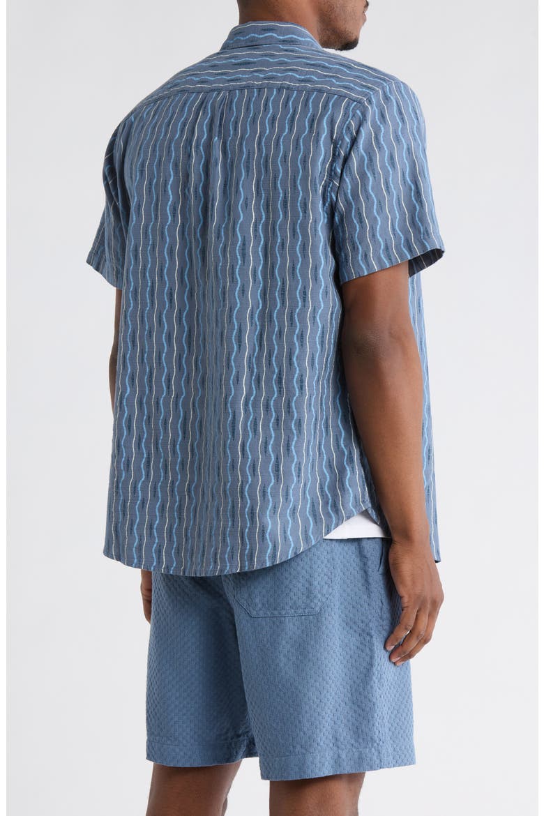 San Gabriel Cotton Button-Up Shirt, Alternate, color, BLUE PRINT