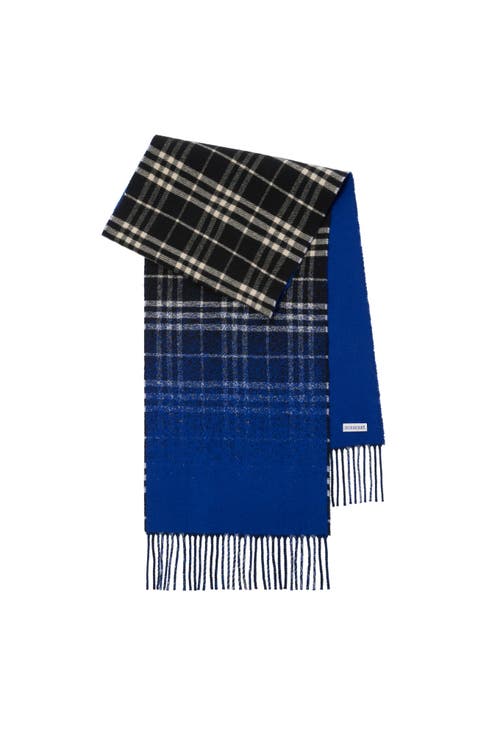 Gradient Check Cashmere Scarf