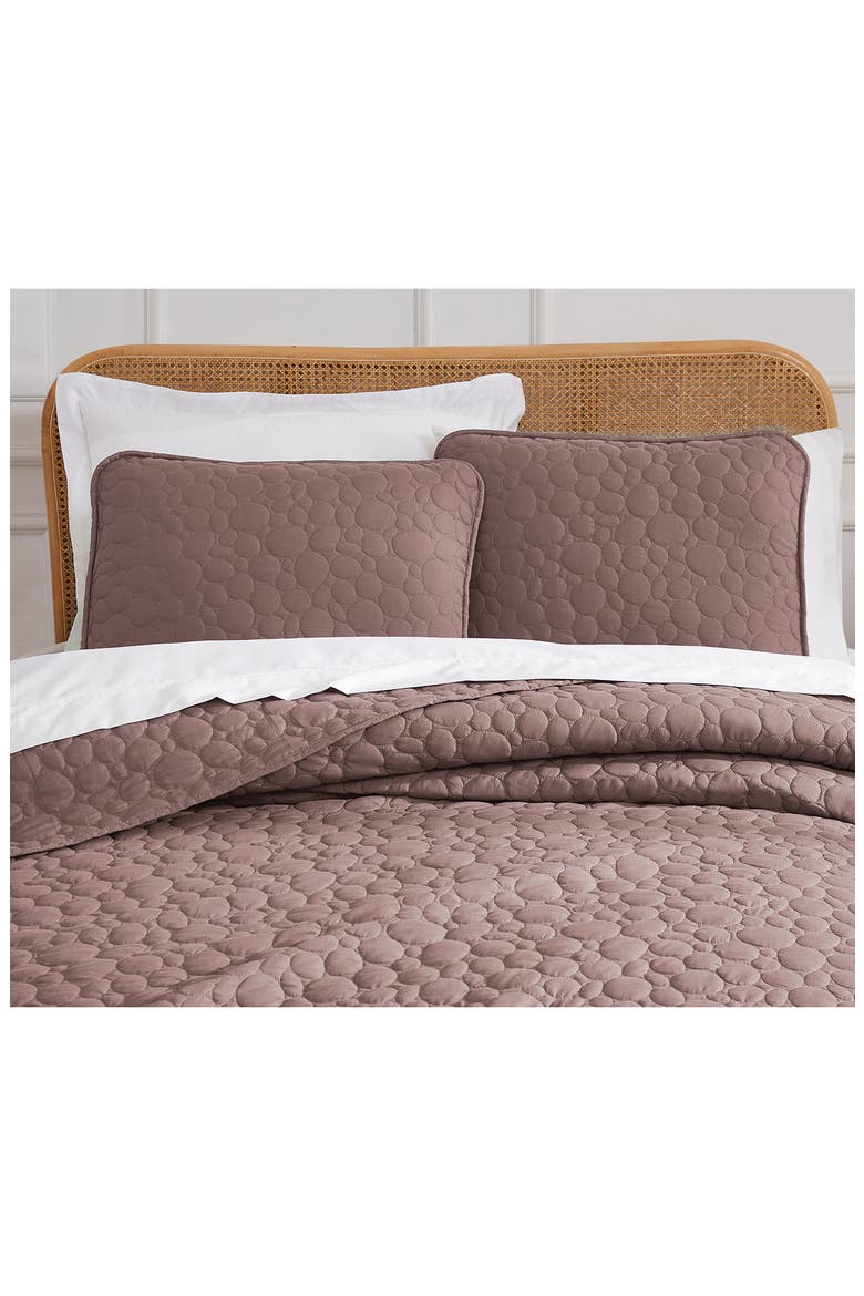 Pebble Embroidered Microfiber Oversize Quilt Set, Alternate, color, MUTED MAUVE