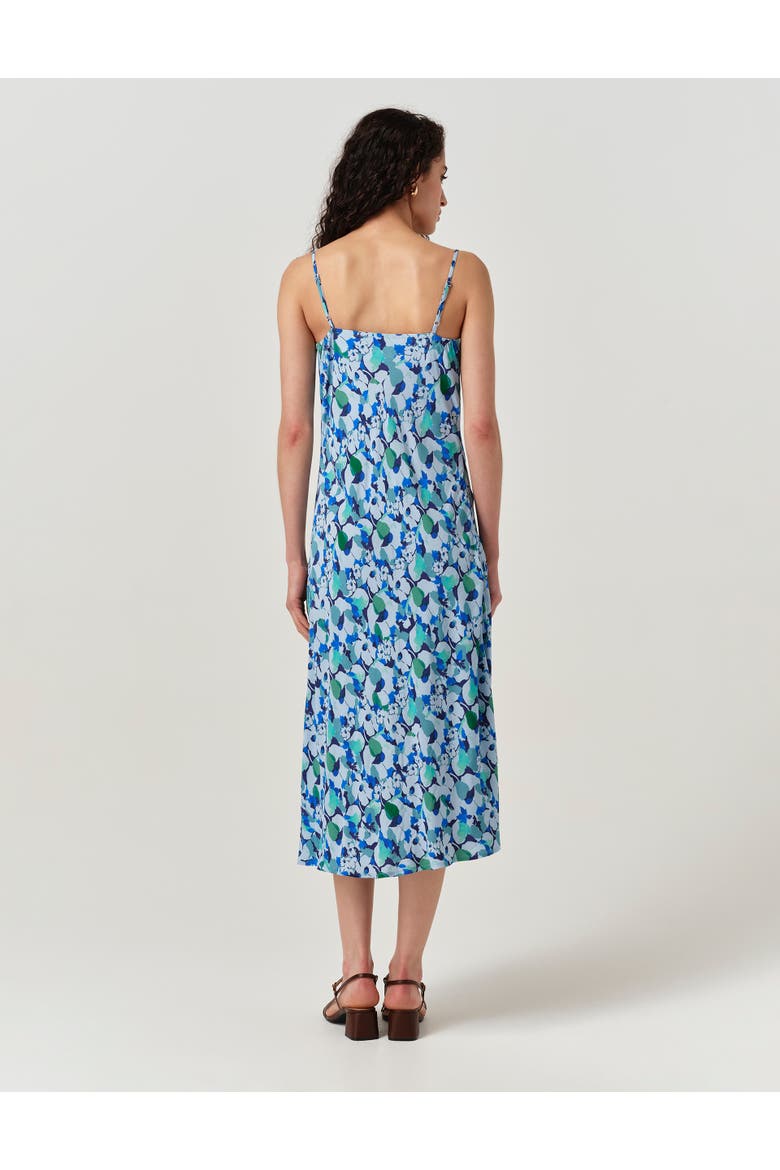 Stacy Cowl Neck Crepe Midi Dress, Alternate, color, Blue Tulip