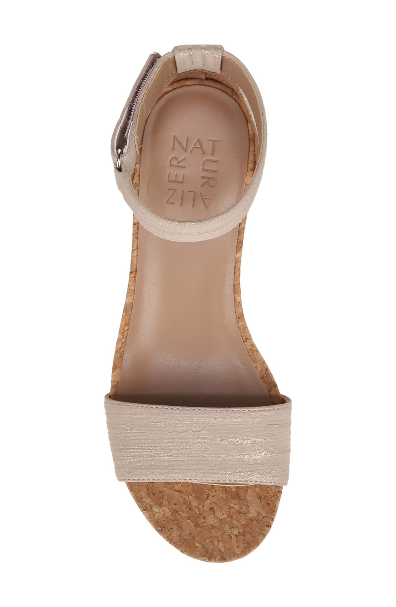 Naturalizer Areda Ankle Strap Wedge Sandal - Wide Width Available, Alternate, color, Fawn Beige Faux Leather