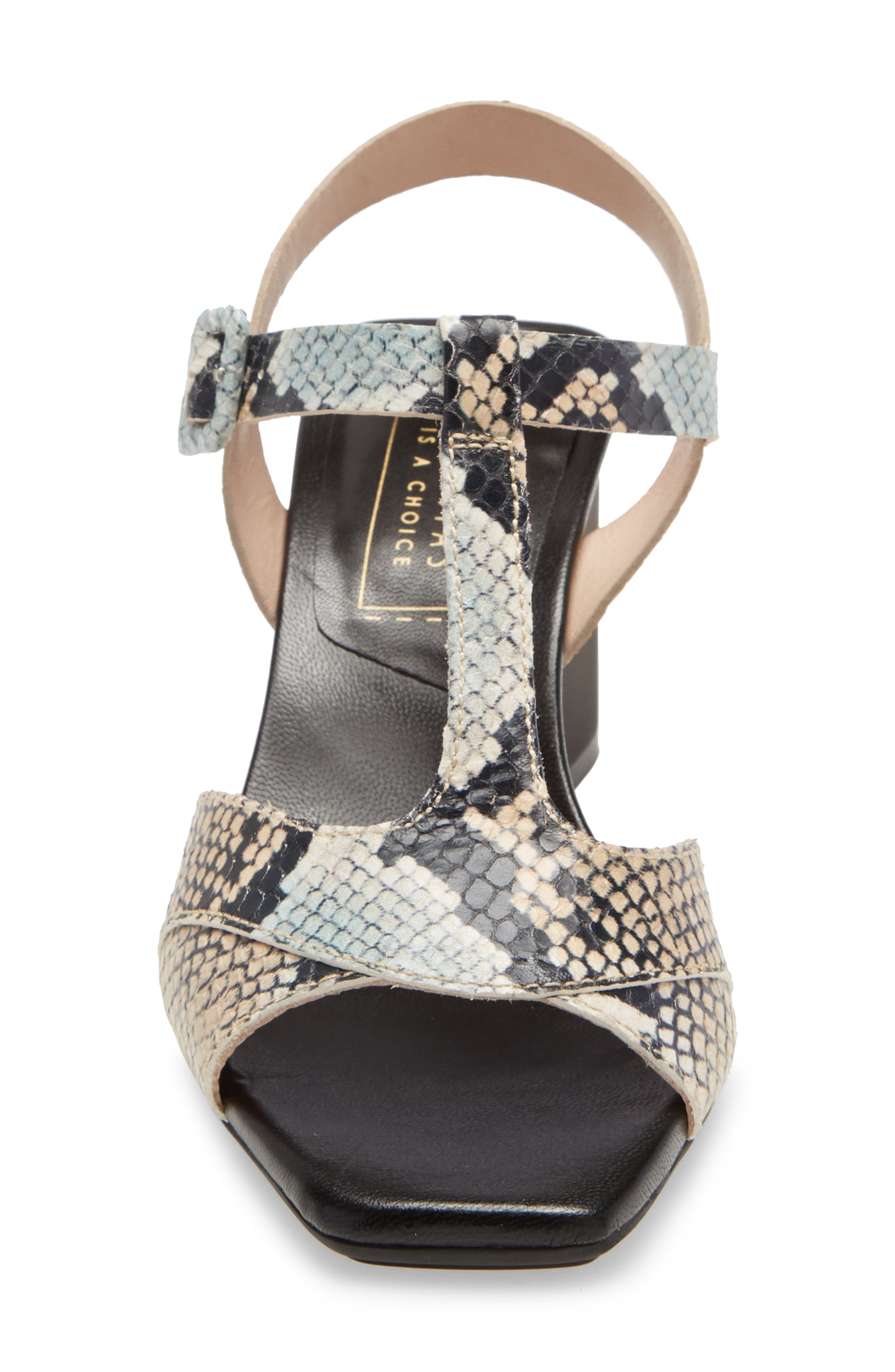 Hispanitas Preston Snakeskin Print Leather T-Strap Sandal, Alternate, color, 