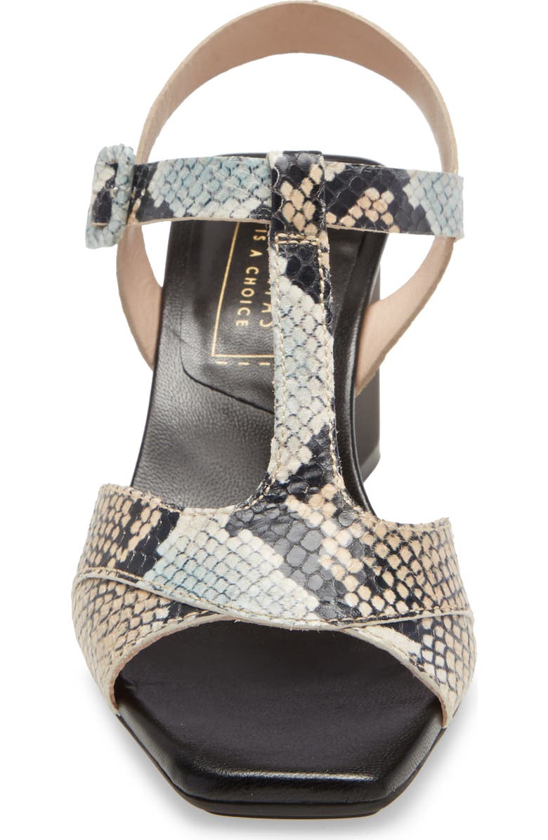 Hispanitas Preston Snakeskin Print Leather T-Strap Sandal, Alternate, color,