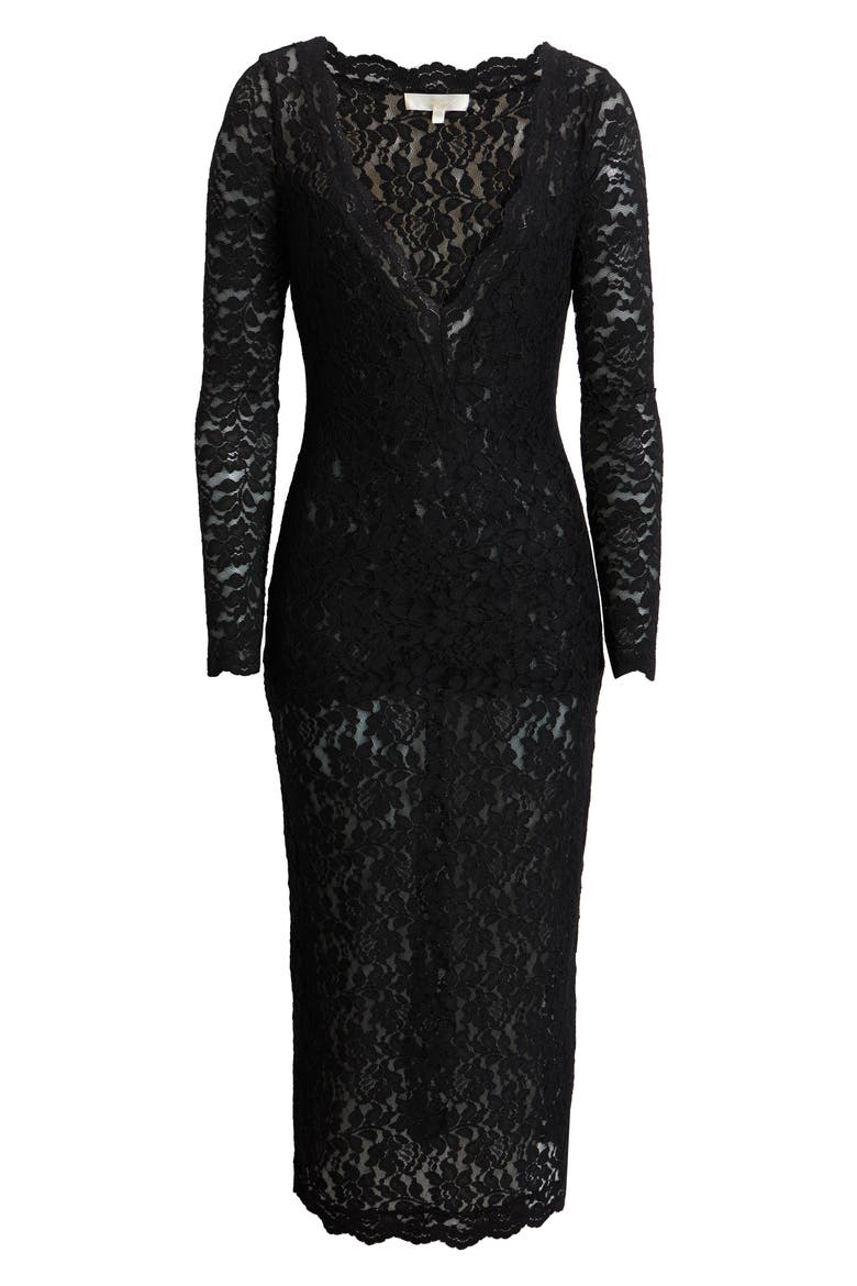 Niven Long Sleeve Lace Cocktail Sheath Dress, Alternate, color, BLACK