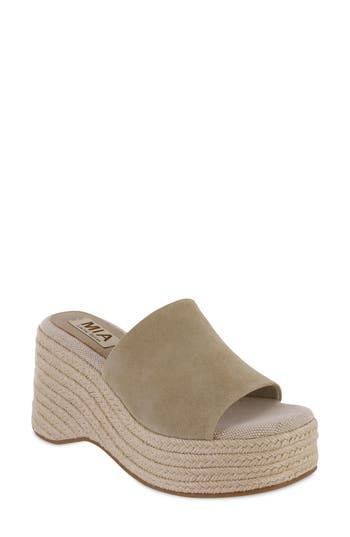 Mia Limited Edition Palma Espadrille Platform Wedge Sandal In Nude