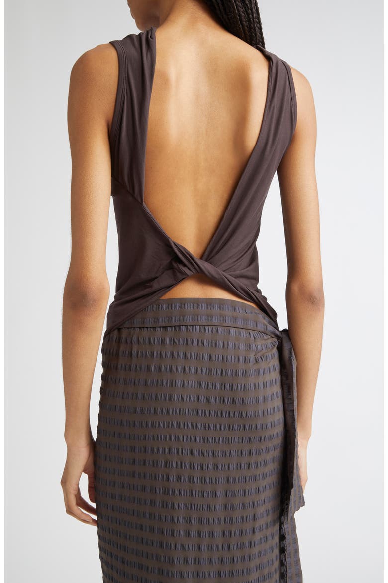 Duli Asymmetrical Sleeveless Top, Alternate, color, BROWN