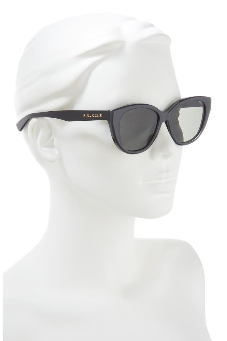54mm Cat Eye Sunglasses, Alternate, color, BLACK/ SMOKE GREY