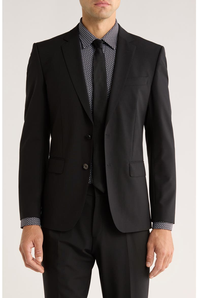 Huge Virgin Wool Blend Sport Coat, Main, color, BLACK