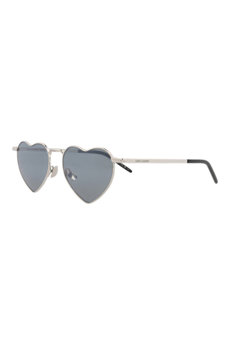 52mm Heart Sunglasses, Alternate, color, SILVER SILVER SILVER