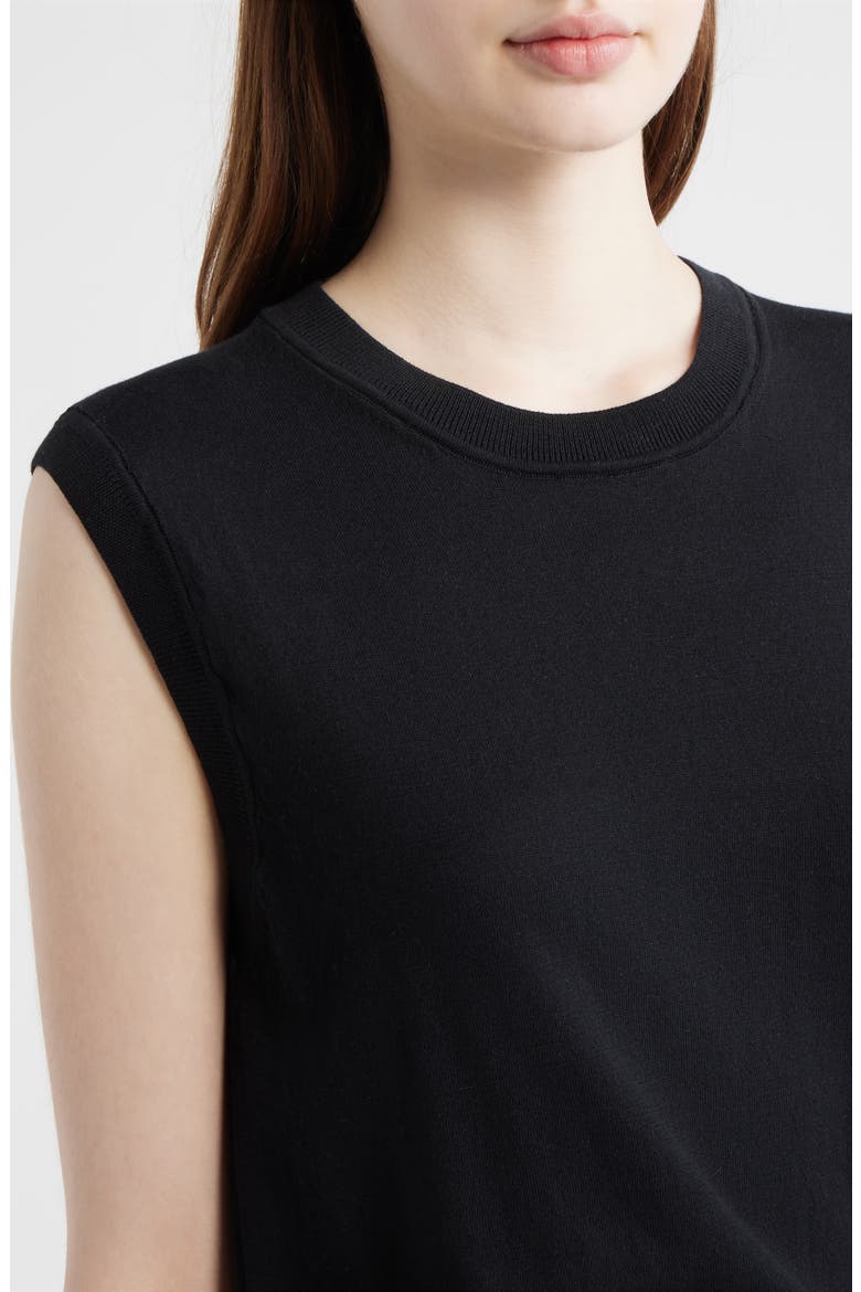 Pullover Cotton Sweater Vest, Alternate, color, BLACK