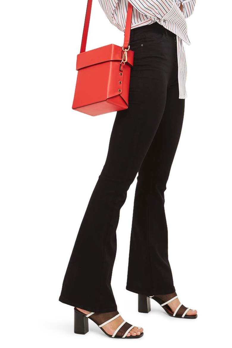 Jamie High Waist Flare Jeans, Alternate, color, BLACK
