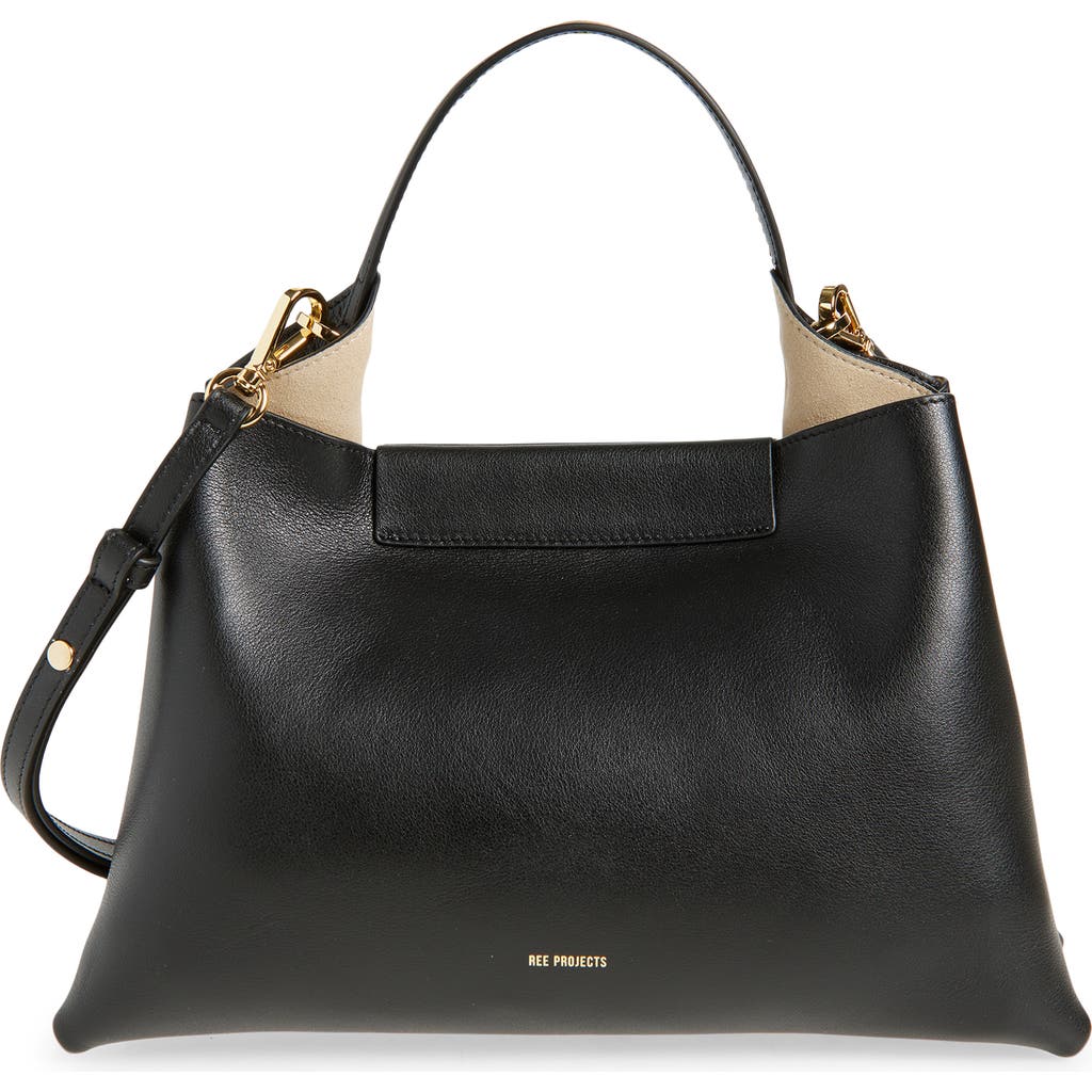 Ree Projects Medium Elieze Leather Shoulder Bag In Black