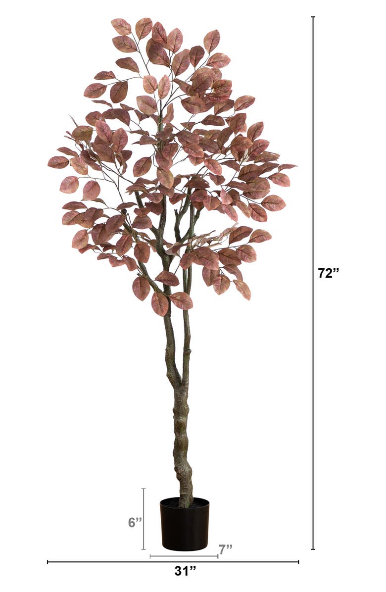 NEARLY NATURAL 6-Foot Artificial Autumn Dogwood Tree, Alternate, color, Brown