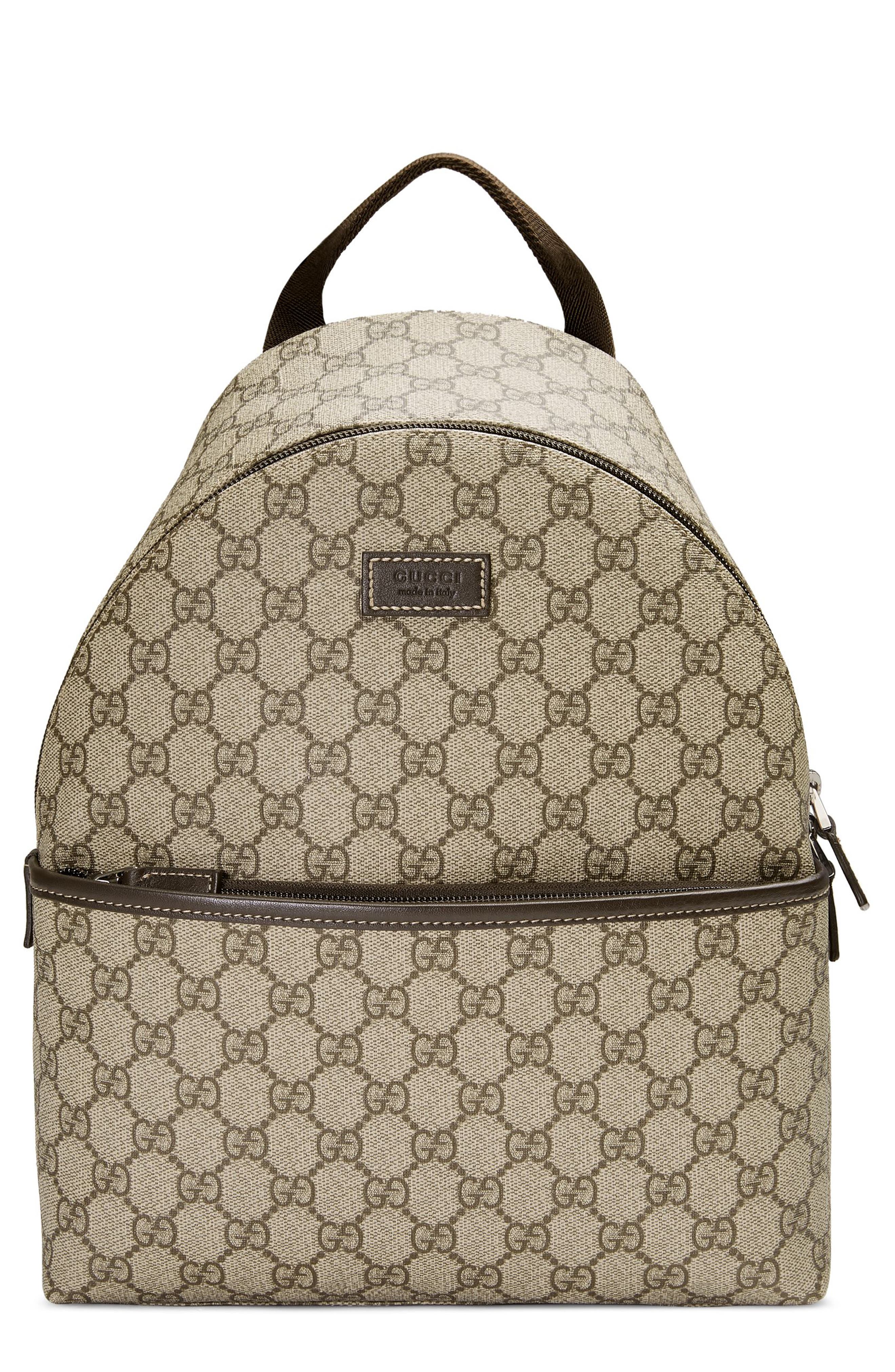 Gucci Logo Canvas Backpack, Main, color, 