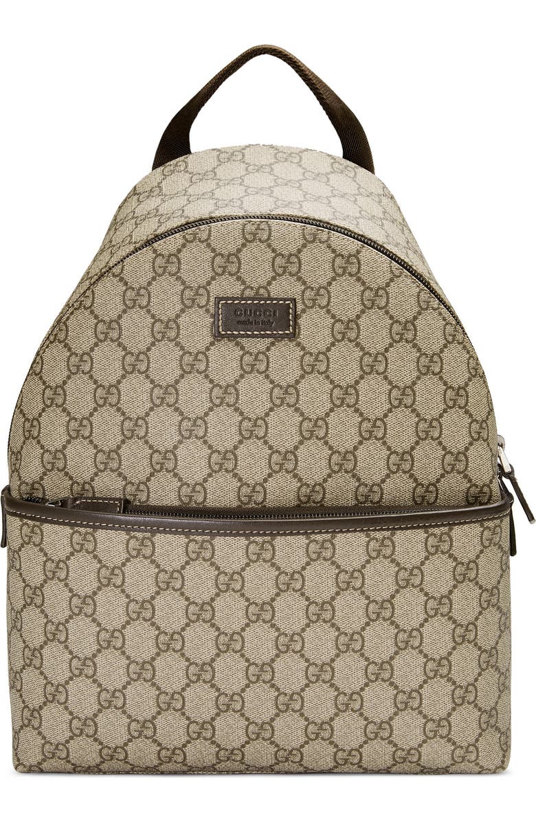Gucci Logo Canvas Backpack, Main, color,